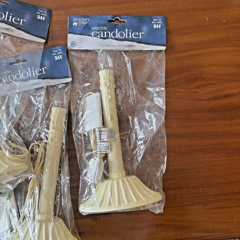 NOS Holiday Time Electric‎ Window Candolier Lot of 8 Clear Bulb Vintage F/W